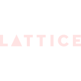 LATTICE text logo with the A stylized as a solid pink triangle on a black background.