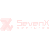 SevenX Ventures company logo with stylized 'X' in light pink color.