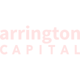 Arrington Capital wordmark logo in light pink on a black background.